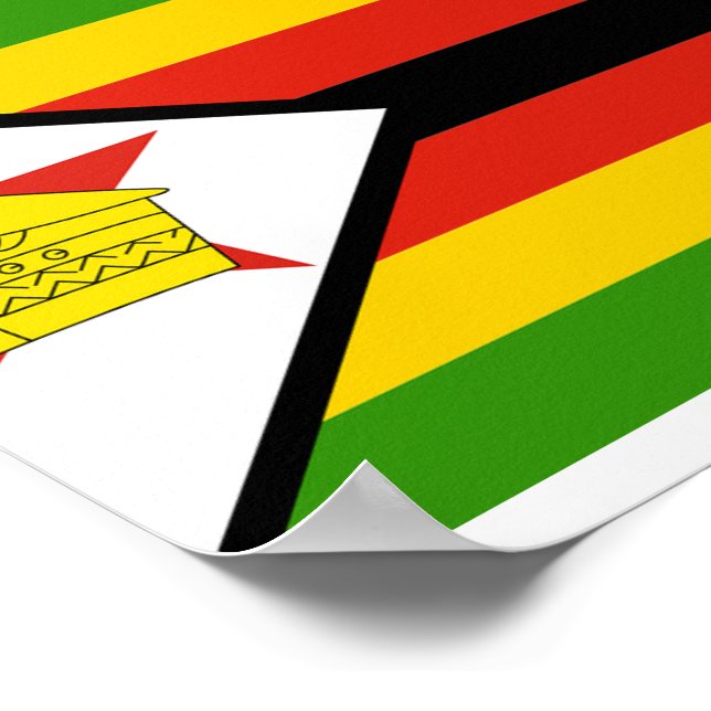 Zimbabwe Flagga Poster (Hörn)