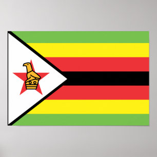 Zimbabwe flagga poster