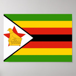 Zimbabwe flagga poster