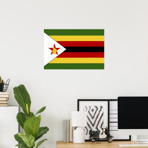 Zimbabwe flagga poster