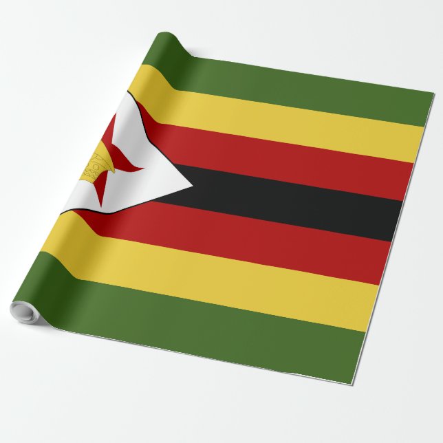 Zimbabwe flagga presentpapper (Utrullad)