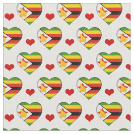 Zimbabwe Flagga Red Heart mode Fabric/Zimbabwe Tyg