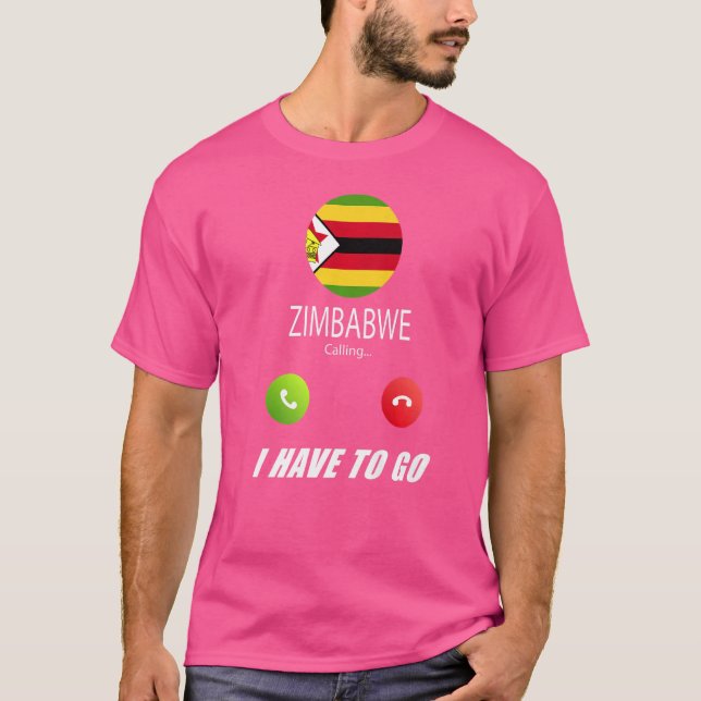 Zimbabwe Flagga Souvenir Zimbabwe ringer upp T Shirt (Framsida)