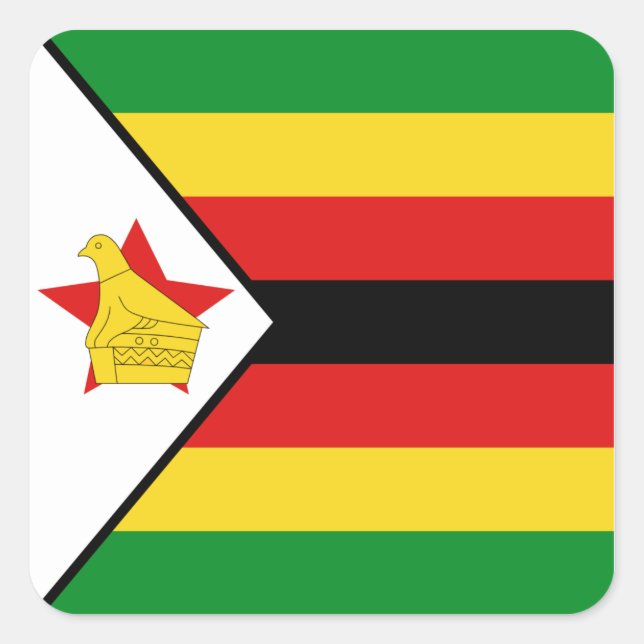 Zimbabwe Flagga Sticker Fyrkantigt Klistermärke (Framsida)