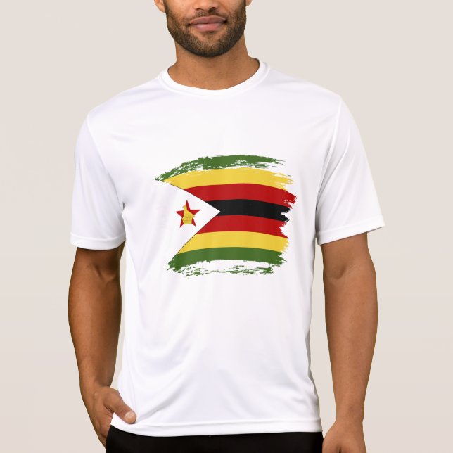 Zimbabwe flagga t shirt (Framsida)