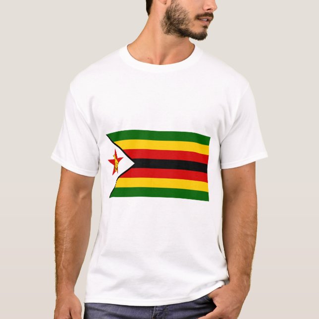 Zimbabwe Flagga T Shirt (Framsida)