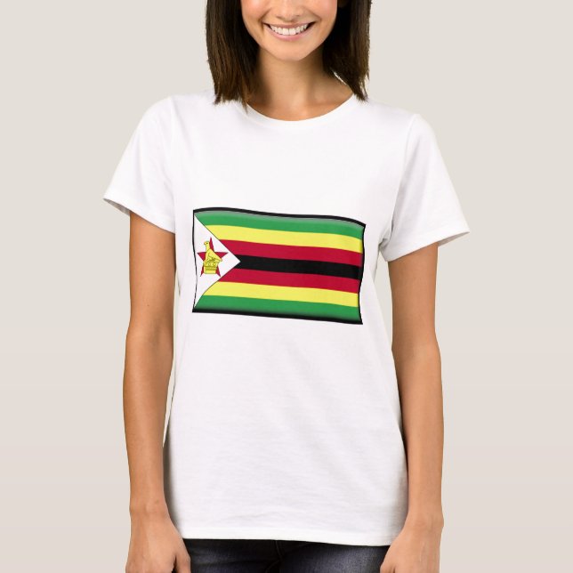Zimbabwe flagga t shirt (Framsida)