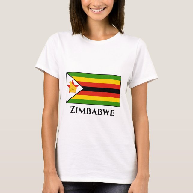 Zimbabwe Flagga T Shirt (Framsida)