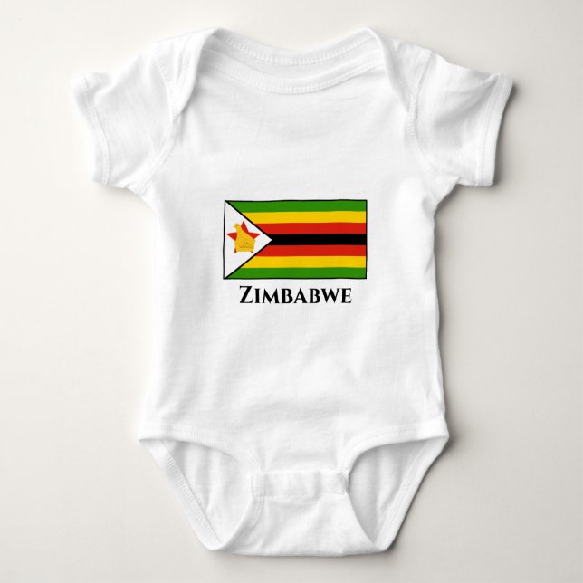 Zimbabwe Flagga T Shirt (Framsida)