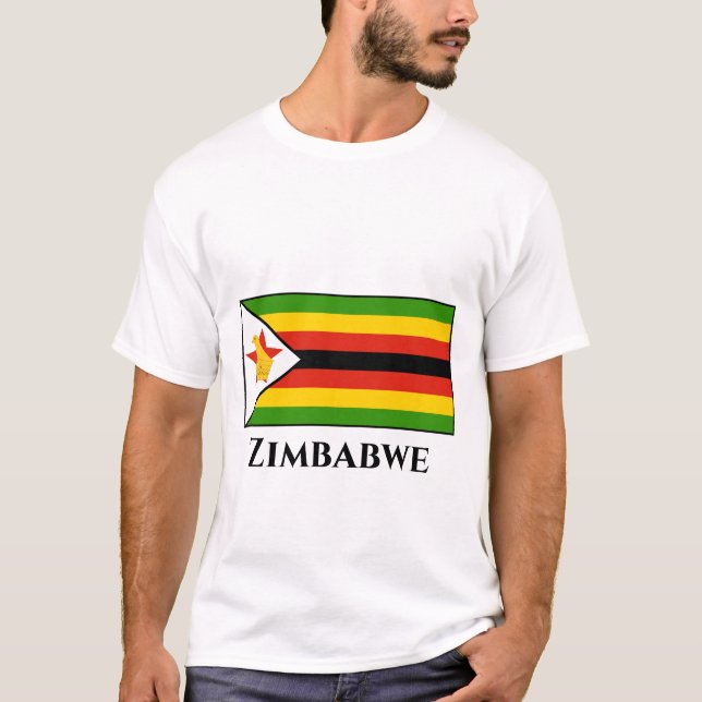 Zimbabwe Flagga T Shirt (Framsida)