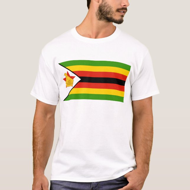 Zimbabwe flagga t shirt (Framsida)
