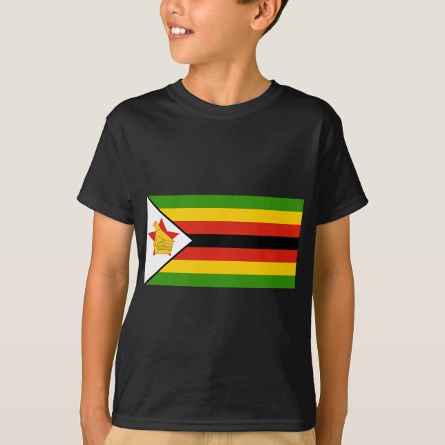 zimbabwe flagga tee shirt (Framsida)