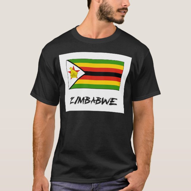 Zimbabwe flagga tee shirt (Framsida)