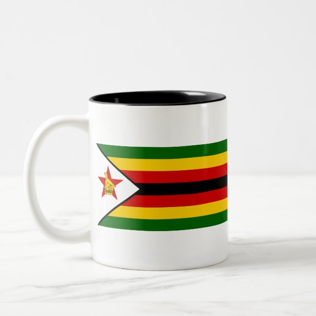 Zimbabwe Flagga Två-Tonad Mugg (Vänster)