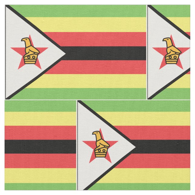 Zimbabwe flagga tyg (Närbild)