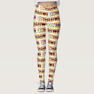 Zimbabwe Flagga Typography Mönster Cute Leggings
