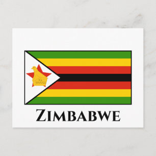 Zimbabwe Flagga Vykort