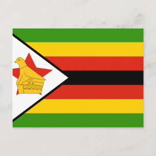 Zimbabwe Flagga Vykort