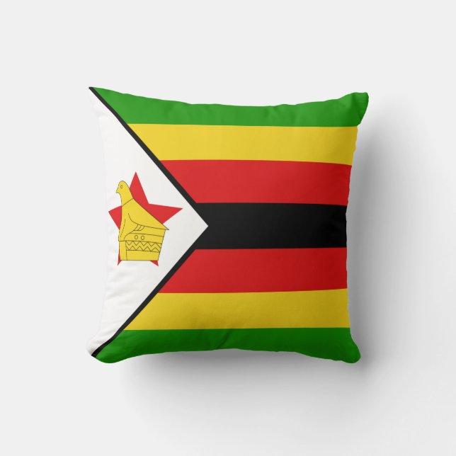 Zimbabwe Flagga x Flagga Pillow Kudde (Framsida)