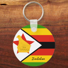 Zimbabwe Flagga & Zimbabwe helgdag, patrioter/spor Nyckelring