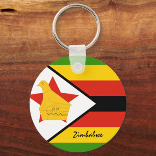 Zimbabwe Flagga & Zimbabwe helgdag, patrioter/spor Nyckelring