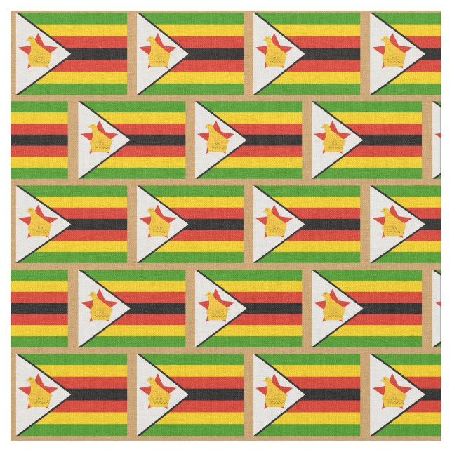 Zimbabwe Flagga & Zimbabwe mode Fabric/Sport Tyg (Närbild)