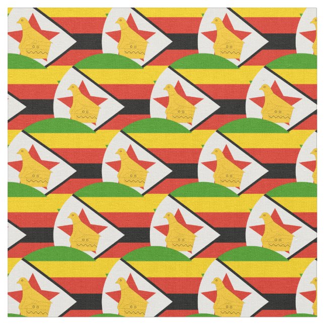 Zimbabwe Flagga & Zimbabwe Trendig Fabric /mode Tyg (Närbild)