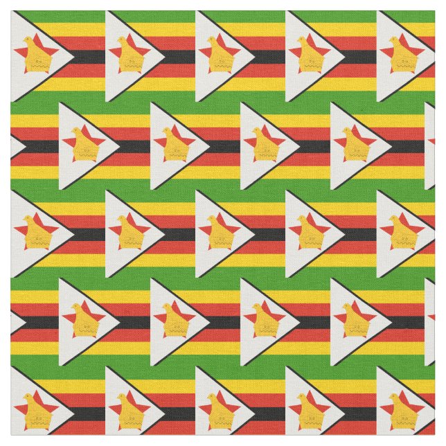 Zimbabwe Flagga & Zimbabwe Trendig Fabric /mode Tyg (Närbild)