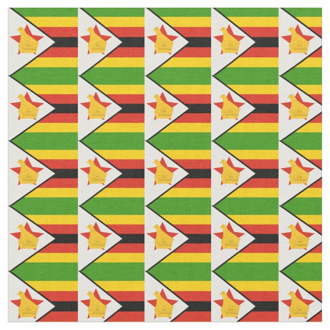 Zimbabwe Flagga & Zimbabwe Trendig Fabric /mode Tyg (Närbild)