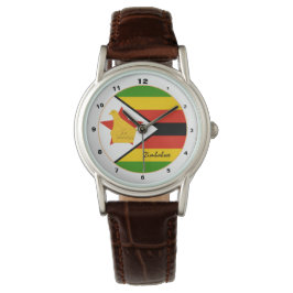 Zimbabwe Flagga & Zimbabwe trendig mode /design Armbandsur