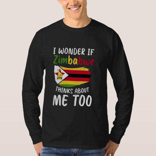 Zimbabwe Flagga Zimbabwe Zimbabwe T Shirt (Framsida)
