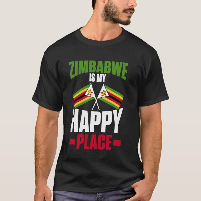 Zimbabwe Flagga Zimbabwe Zimbabwe T Shirt (Framsida)