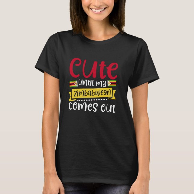 Zimbabwe Flagga Zimbabwe Zimbabwe T Shirt (Framsida)