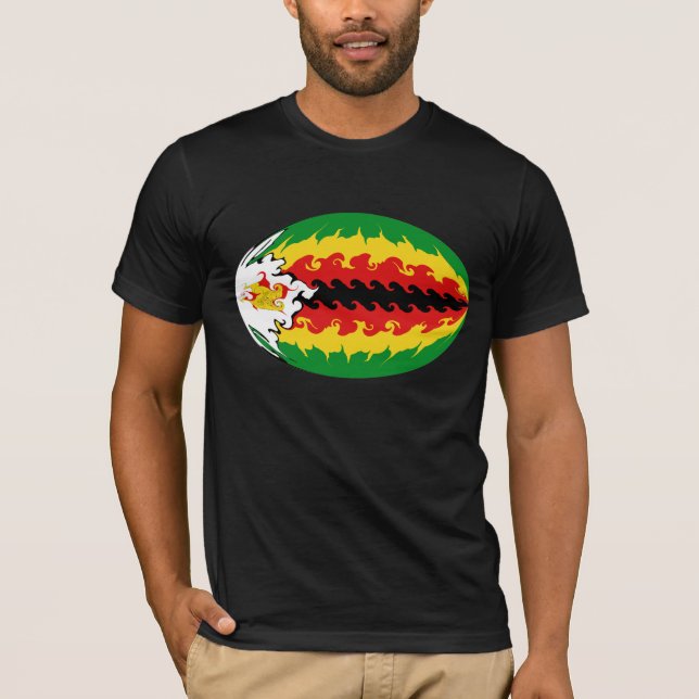Zimbabwe Gnarly flaggaT-tröja Tee (Framsida)