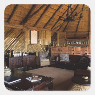 Zimbabwe, Hwange nationalpark, Linkwasha lodge. Fyrkantigt Klistermärke