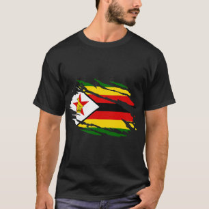 Zimbabwe i mitt DNA Zimbabwe Flagga Proud Zimbabwe T Shirt