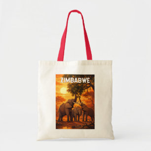 Zimbabwe Illustration Resa Konst Vintage Tygkasse