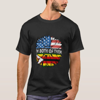 Zimbabwe I'm Both Of Them USA Sunflower Zimbabwean T Shirt