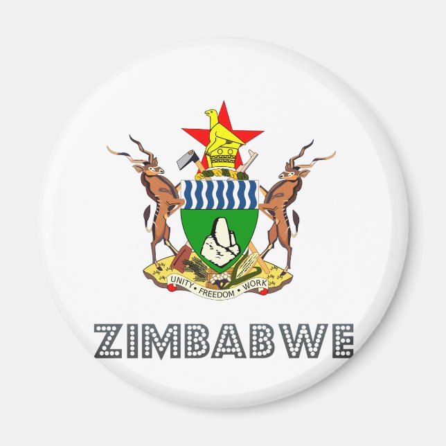 Zimbabwe Jackar om Arm Magnet (Framsidan)