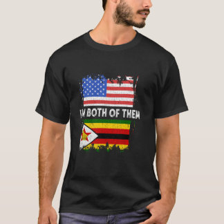 Zimbabwe Jag Är Båda Två USA Amerika Zimbabwisk F T Shirt