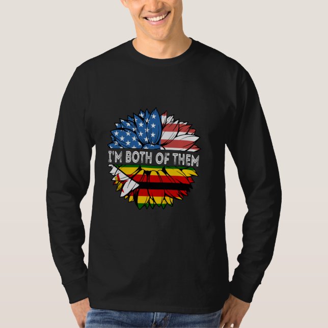 Zimbabwe, jag är båda två USA Solros Zimbabwe T Shirt (Framsida)