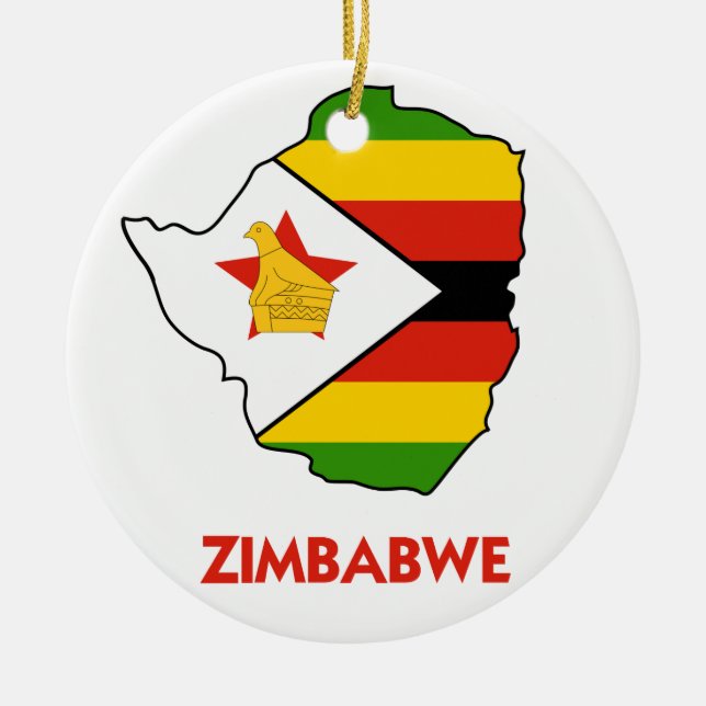 ZIMBABWE KARTA JULGRANSPRYDNAD KERAMIK (Framsidan)