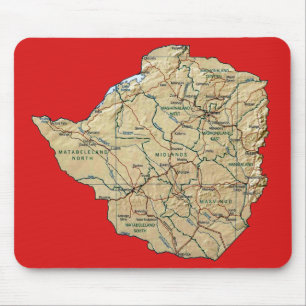 Zimbabwe karta Mousepad Musmatta