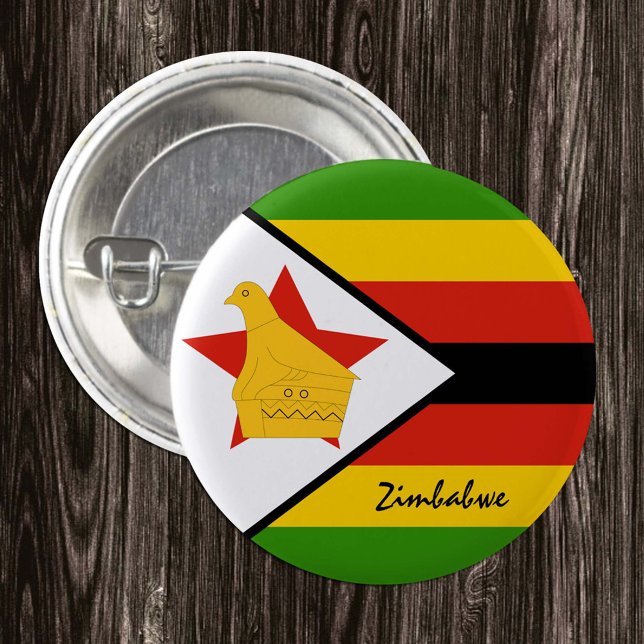 Zimbabwe-knapp, patriotisk Zimbabwe Flagga mode Knapp (Skapare uppladdad)