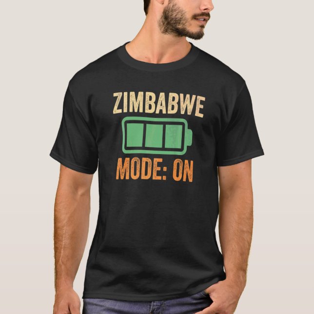 Zimbabwe-läge På batteri T Shirt (Framsida)