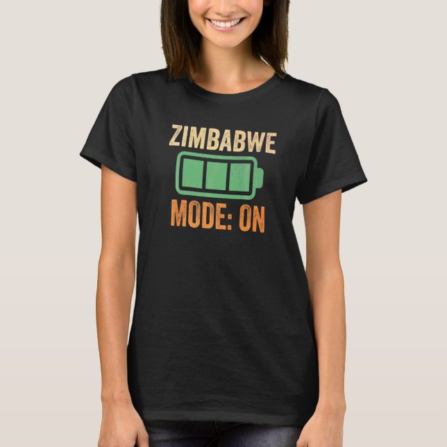 Zimbabwe-läge På batteri T Shirt (Framsida)