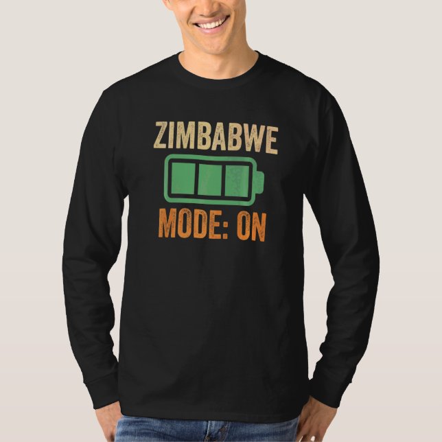 Zimbabwe-läge På Batteri T Shirt (Framsida)