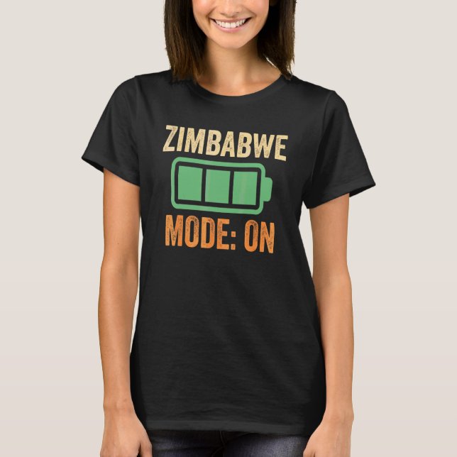 Zimbabwe-läge På batteridesign T Shirt (Framsida)