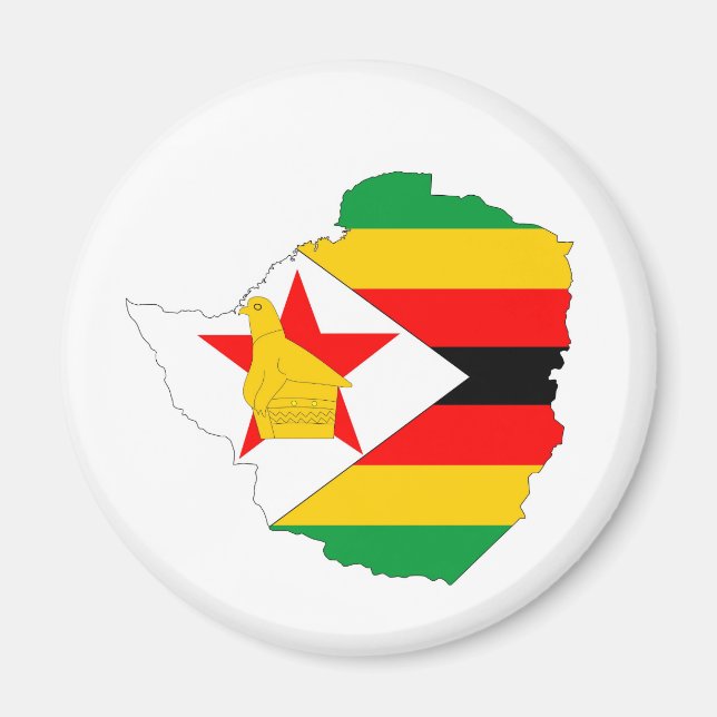 zimbabwe land flagga karta magnet (Framsidan)