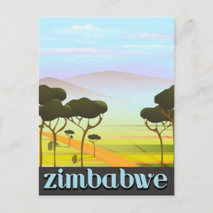 Zimbabwe landskaps resaffisch vykort